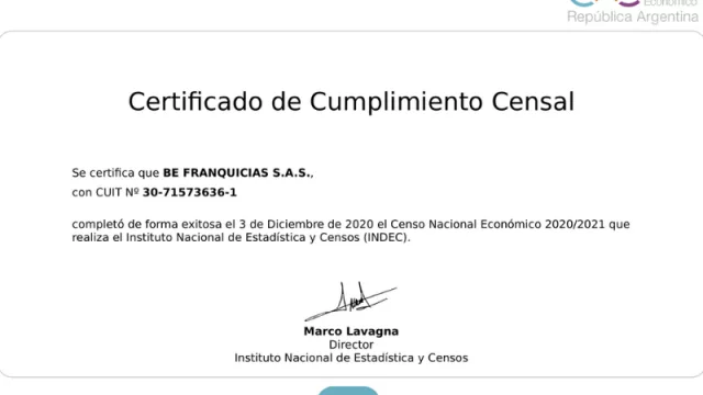 Así es el certificado del Censo Nacional Económico: ¿Ya lo hiciste? (no te cuelgues, hay castigo)
