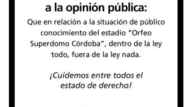 Bugliotti le responde a Llaryora y a La Voz con una escueta solicitada: “Dentro de la ley todo…