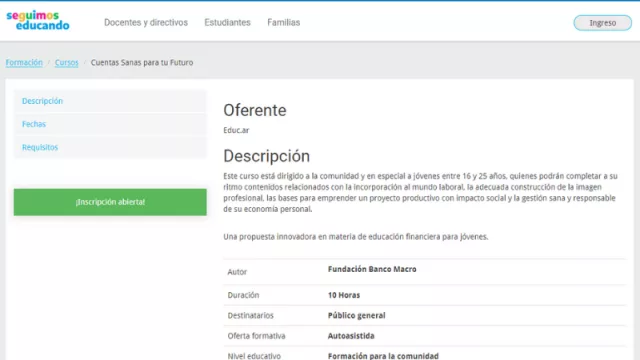 Para los más jóvenes: Banco Macro te enseña a “cuidar” tu economía a través de sus cursos virtuales 