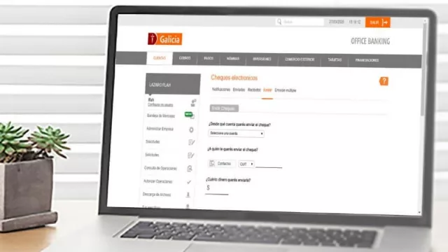 Un paso más: Banco Galicia permite que las empresas emitan hasta 5.000 cheques electrónicos para pagos