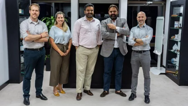 Pedro Antonio Martins Aparicio, Fabiana Andrade Carneiro y Fernado Souza Oliveira (CVC), Luis Mota (Iberostar), Juan Pablo Lafosse (Almundo)