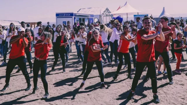Los festejos por los 10 años de Manantiales en el barrio, durante este sábado.