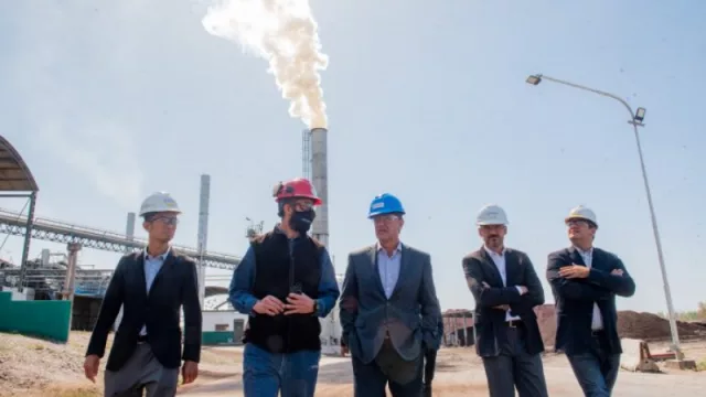 El bosque de Dervinsa, la planta de reciclaje de derivados vínicos de Palmira que visitó el Gobernador