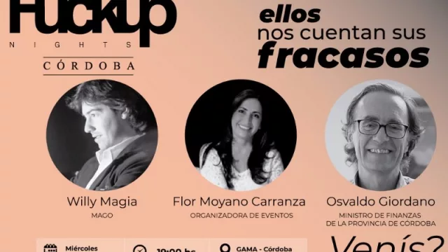 Willy Magia, Flor Moyano Carranza y Osvaldo Giordano contarán sus fracasos: llega FuckUp Nights 