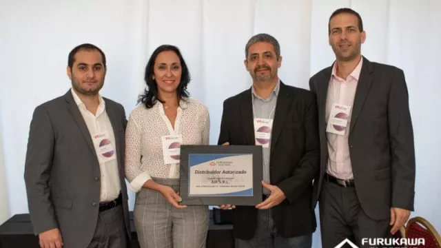 Ariel Gomez (KAM Furukawa Electric), Gabriela Perig (Gerente de PMs AIR), Hugo González (PMs AIR Conectividad e Infraestructura) , Ariel Levensohn (Coordinador Comercial Cono Sur Furukawa Electric)