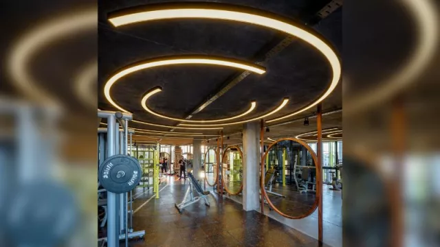 El gimnasio del club que se encuentra en el primer piso