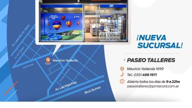 Una nueva sucursal de Pintecord abrió sus puertas en Paseo Talleres (y alcanzó los 30 locales)