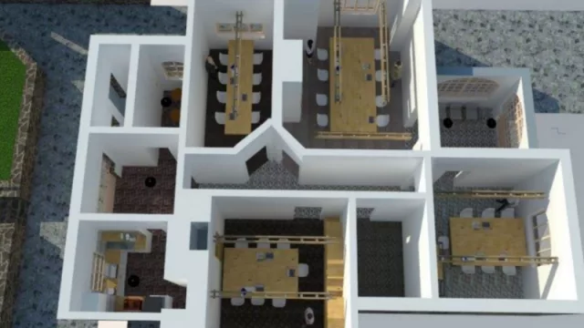 Así serán se distribuirán los espacios internos del coworking. 