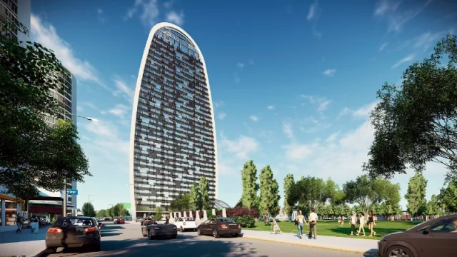 Render de Paz Tower, uno de los edificios en construcción en la ciudad de Córdoba