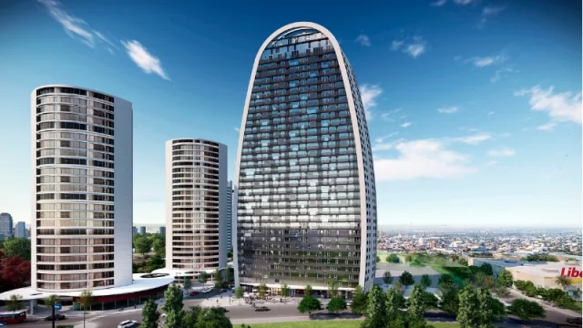 Render de Paz Tower, uno de los edificios en construcción en la ciudad de Córdoba