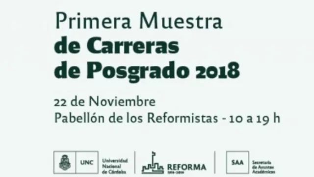 La UNC tendrá una Muestra de Carreras de Posgrados (será el 22/11 y habrá 215 carreras)