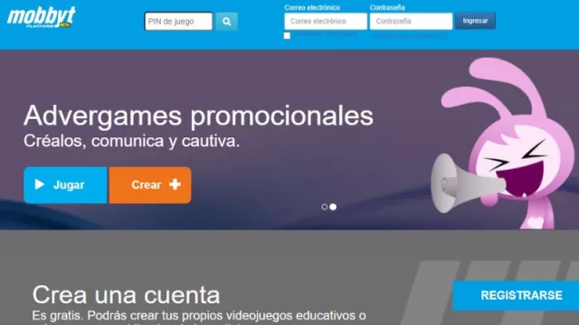 La plataforma en su sitio web