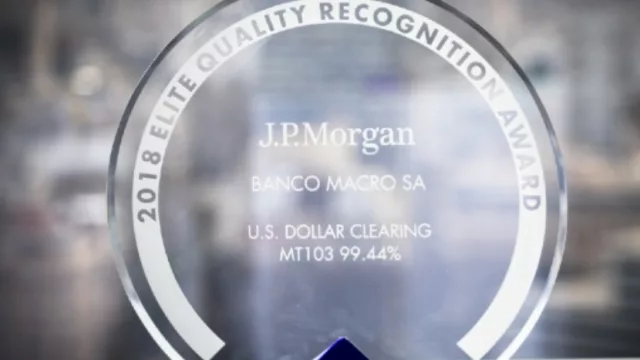 Banco Macro recibió el premio a la Excelencia Operativa 2018 de JP Morgan Chase