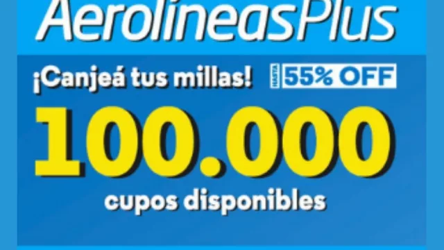 ¡Descuentos para socios! Aerolíneas Plus ofrece 100.000 cupos con promociones