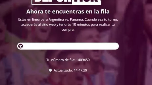 Estoy en el lugar 1.409.450 para comprar entradas Argentina-Panamá en Deportick (¿llegaré?)