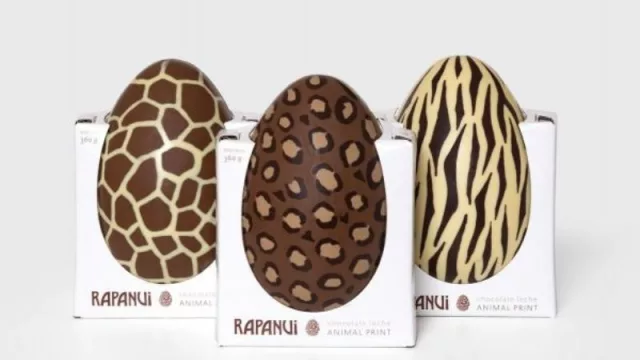 Huevo de pascua Rapanui animal print de 360 gr ($ 7.300)