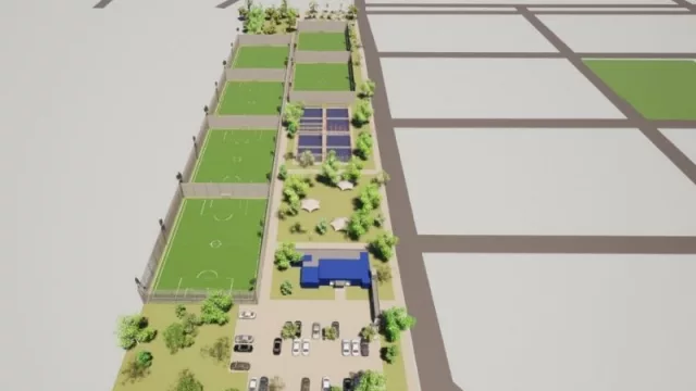 5 canchas de Fútbol 7, una cancha de Hockey reducido