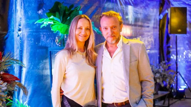 Javier Mecchia con su hermana