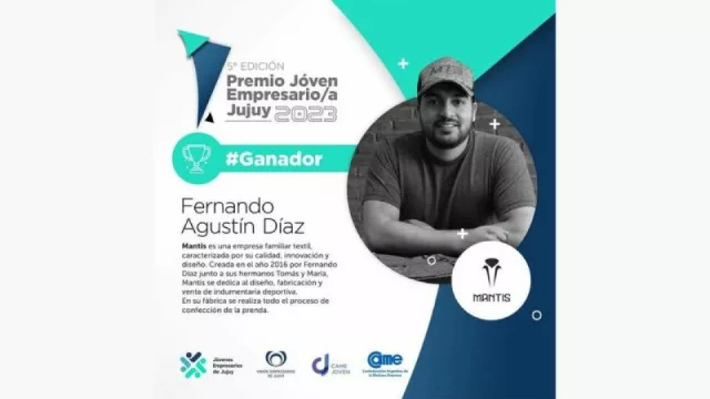 He aquí el joven empresario del año (de la empresa textil jujeña Mantis) Fernando Agustín Díaz
