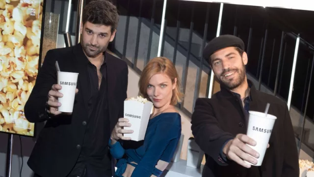 Meme Bouquet, Luli Laprida y Benjamín Alfonso en el lanzamiento del Galaxy S9