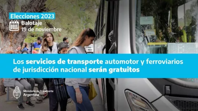 Transporte gratuito en todo el país el próximo domingo de elecciones