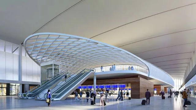 Así será el nuevo hall de partidas de la Terminal B del Aeropuerto Internacional Ezeiza.