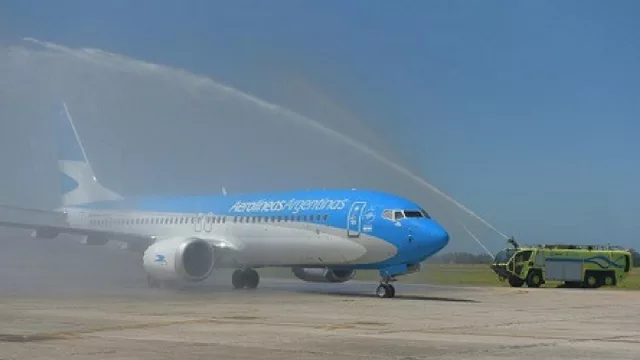Aerolíneas Argentinas presentó la semana pasada el segundo Boeing 737 Max8 que sumó a su flota.  