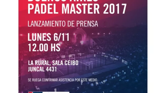 World Padel Tour: El Buenos Aires Padel Master llega a La Rural