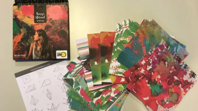 Set para Origami - Fuerza Natural de la pintora Sol Martínez