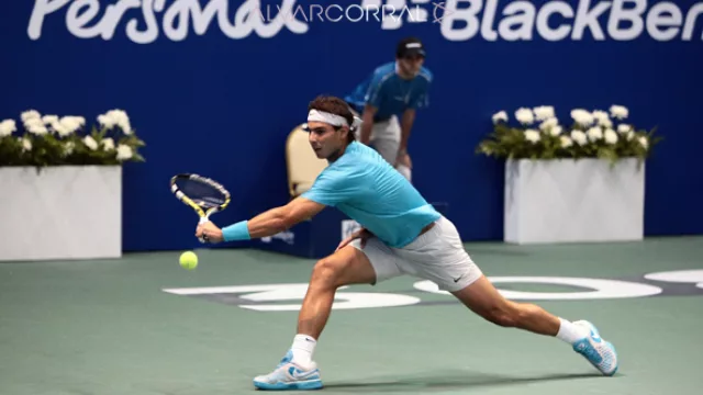 Rafa en uno de los mejores momentos de la exhibición.