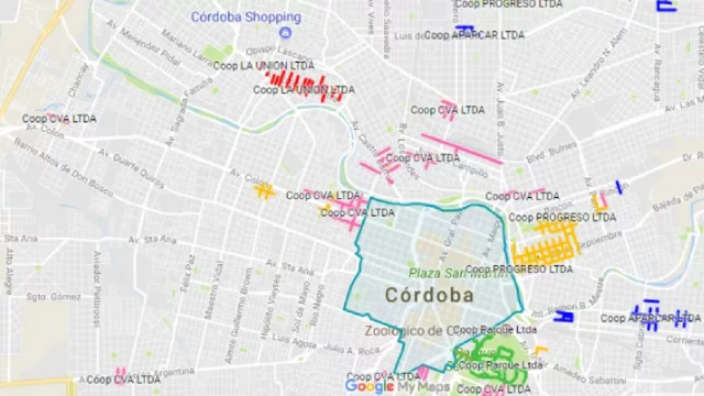 Córdoba cuenta con un mapa para consultar las zonas de estacionamiento controlado habilitadas