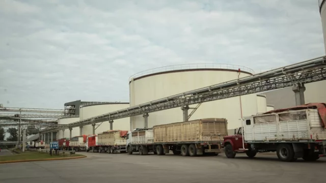 Alrededor de 1.000 camiones por día descargan en la planta de AGD, en la localidad de General Deheza.