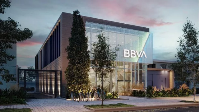 Render de la sucursal que BBVA apronta en Núñez al 4265 (dos plantas y cochera en subsuelo