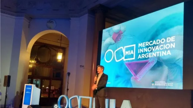 Marcos Peña, en la presentación de MIA que se realizó en la Bolsa de Comercio de Buenos Aires.
