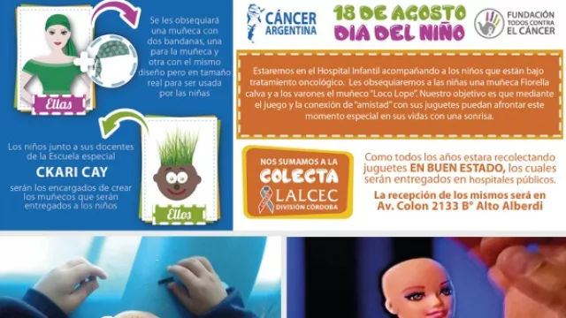 Campaña realizada para Cáncer Argentina y LALCEC, donde se entregaron muñecos a niños del Hospital Infantil en el Día del Niño de 2016 