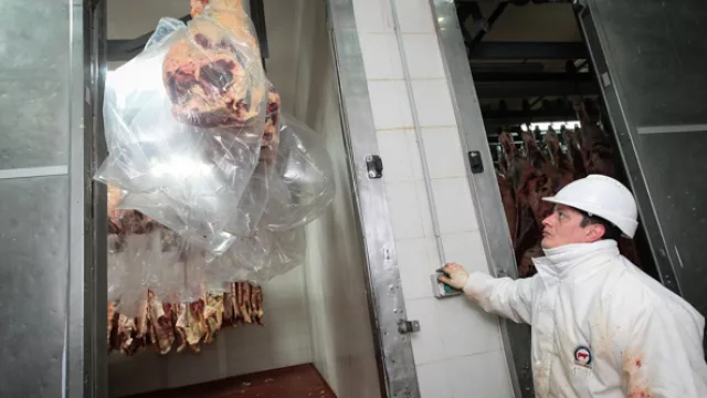 La carne es guardada en cámaras con temperaturas menores a los -15C.