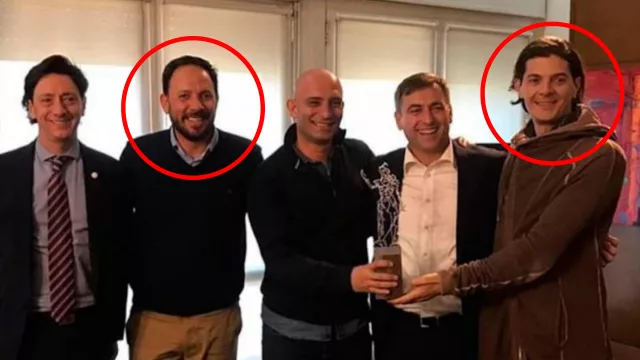 Marchiaro, Baistrochi, Rojo, Mestre y Aballay el día que los hoy detenidos (en circulo rojo)
recibieron el premio Jerónimo Luis de Cabrera, el mayor galardón de la ciudad