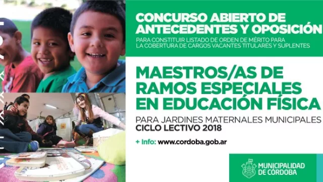 Llamado a concurso para cubrir cargos de maestros de ramos especiales en educación física
