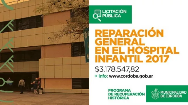 La Municipalidad llama a licitación pública para la reparación general del Hospital Infantil Municipal