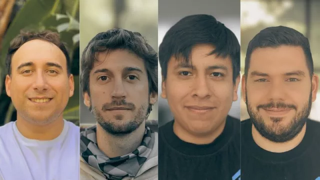 Rodrigo Vidal, CEO; Rodrigo Vidal, COO; Martin Tito Gira, CTO, y Braian Fritz, Software Architect