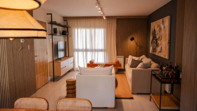 La casa modelo de One Dakota Housing: living