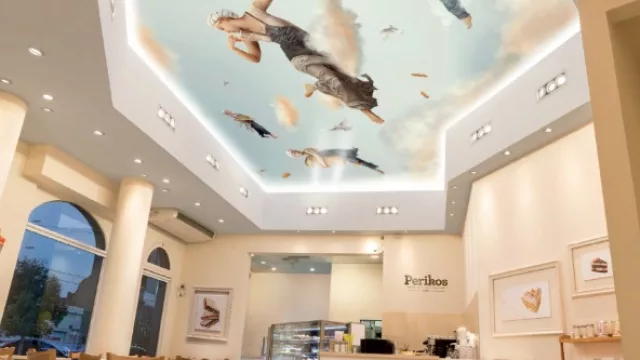 Detalles de los frisos con el que transformaron a los locales de Perikos en La Capilla Sixtina. Luis Liendo estuvo a cargo de las ilustraciones.