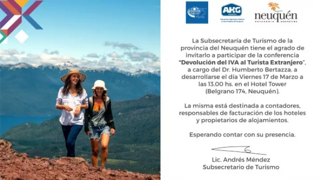 Neuquén se capacitará para implementar la “Devolución de IVA” para extranjeros