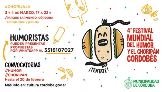 ¡Sigue la convocatoria para sumarse al IV Festival Mundial del Humor y el Choripán Cordobés!