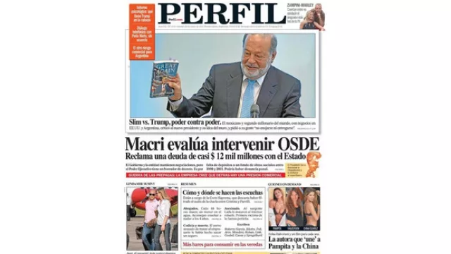 La tapa de Perfil de este sábado 28: el decreto estaría a la firma de Macri