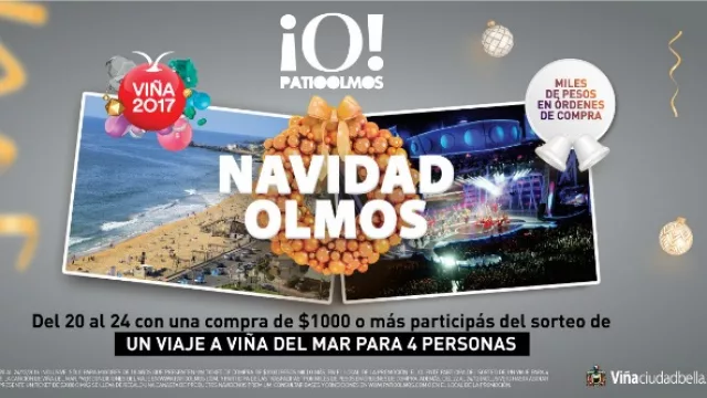 La promo Navidad Olmos te trae un viaje, raspaditas y canastas con productos premium.