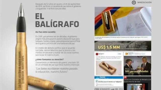 La Paz en Colombia se firmó con el “Balígrafo” (una idea de McCann)