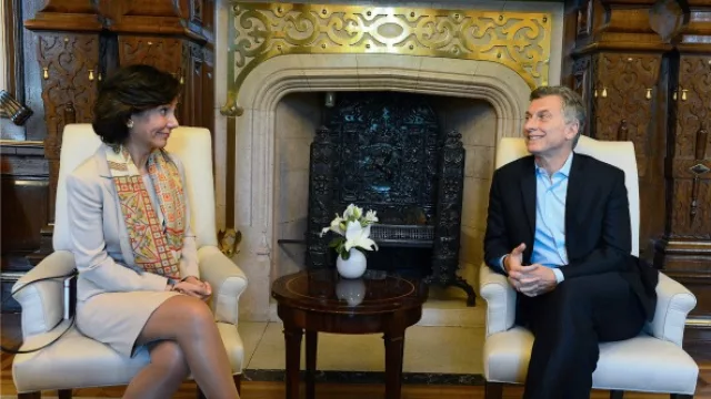 Ana Botín se reunió en la Casa Rosada con el presidente Macri.