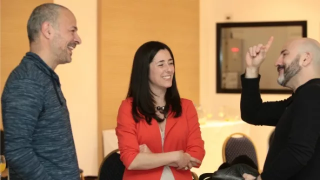 Guillermo Leal de Asistencia Creativa, Laura Olivan  y Gustavo Suarez de HiFi Mix.