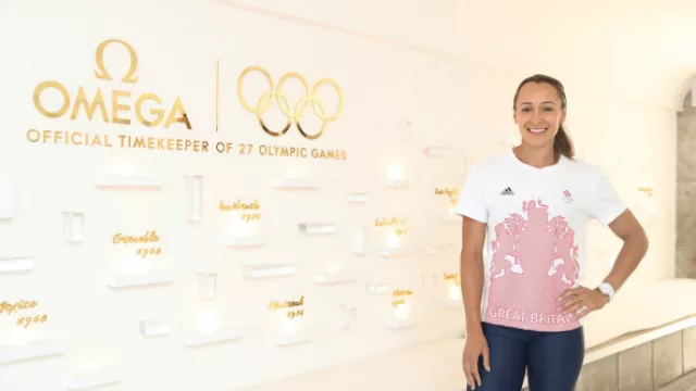 Jéssica Ennis-Hill, considerada una de las atletas más bellas de Río 2016, en Casa Omega. Medalla de Plata en Heptatlon femenino que incluye 100 metros con vallas, salto en alto, lanzamiento de bala, 200 metros, salto en largo, jabalina y 800 metros.